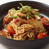 Tallarin Saltado · Noodles, Chicken, Smoked Pork, Vegetables