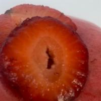 Strawberry Glaze · Classic cake style donut with fresh house-made strawberry glaze.