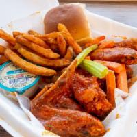 10 Piece Wings Combo · Served with fries and medium drink.