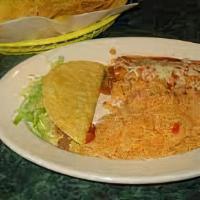 Speedy González · One taco, one enchilada and choice of Mexican rice or beans.