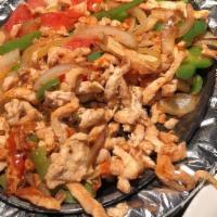 Chicken Fajitas · This is where the party begins! Everyone loves our fajitas. It’s that delicious aroma as the...
