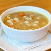 Signature Soups · Served with all-natural, trans fat free, non-GMO crackers.