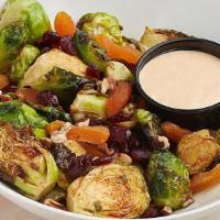 Crispy Fried Brussel Sprouts · Cinnamon chipotle seasoned, dried apricots and cranberries, pecans, southwest ranch..