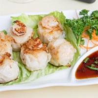 Shu-Mai (6) · Six pieces shu-mai. Your choice of steamed or fried shrimp dumplings.