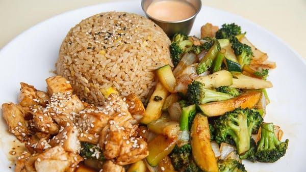 Chicken Hibachi Dinner · Served with your choice of soup and salad, fried rice, and vegetables.