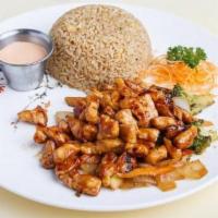Chicken Teriyaki Dinner · Served with your choice of soup or salad and rice.