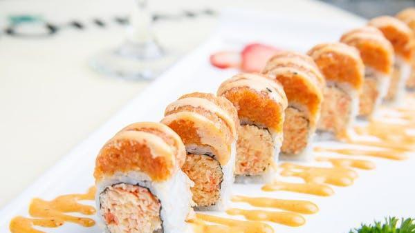 Double Spicy Roll · Spicy. Spicy crab meat topped with spicy tuna. No substitutions