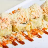 Christmas Roll · Spicy. Spicy tuna, cream cheese, jalapeños, and asparagus. Rolled and deep-fried then topped...