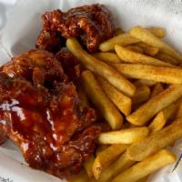 Bbq Chicken Tenders · With Fries and Sauce