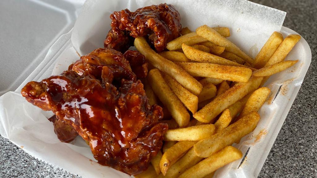 Bbq Chicken Tenders · With Fries and Sauce