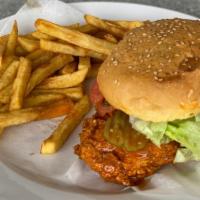 Buffalo Chicken Sandwich · Crispy fried chicken tossed in our specialty buffalo sauce.