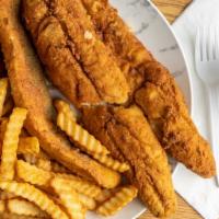 3Pc Whiting · 3pc Whiting with French Fries, Hushpuppies, and Coleslaw