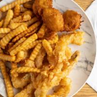 6Pc Jumbo Shrimp & 6Pc Scallops · W/ fries