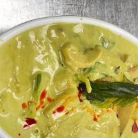 Thai Green Curry Chicken · Green curry paste, coconut milk, palm sugar, kaffir lime leaves, Thai basil, chicken & veget...