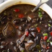Black Bean & Veggies Soup · Ingredients:
Chicken Broth, Corn, Black Beans, Tomatoes, Onion, Green Sweet Pepper, Red bell...