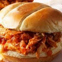 Pulled Chicken Sandwich Combo · Combo includes drink and chips.