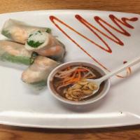 Fresh Spring Rolls (2Pcs) · Shrimp, pork, lettuce rolled in rice paper with peanut sauce.