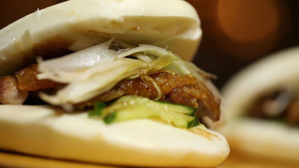 Beijing Style Duck Lotus Bun · (2 pc.) sliced duck meat, cucumbers, and green onions served with unique lotus bun.