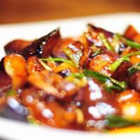 Kung Pao Tofu · Spicy, vegetarian. Containing no animal meat. Spicy: sharp, fiery taste. Medium spicy. Soft ...