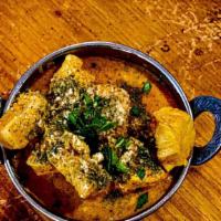 Chicken Shahi Korma · Boneless chicken cooked in a mild cream and almond sauce.