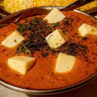Paneer Tikka Masala · Paneer cooked in a tomato and almond sauce.