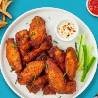 Plain Wings · Classic bone-in wings oven-baked, cooked to order perfectly crisp.