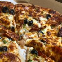 Ultimate Pizza · Served with Fresh Pizza Sauce, Fresh Mushroom, Fresh Red Onion, Fresh Bell Pepper, Black Oli...