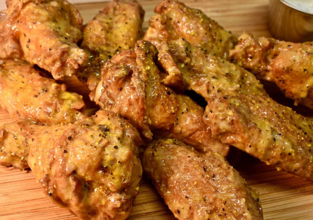 22Ct.Bone-In Wings · Our all Natural Oven Baked wings served in your favorite sauce. No forks. No napkins. Simply Wings!