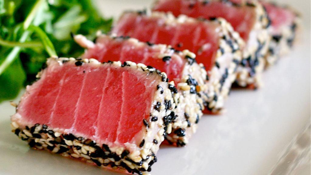 Sesame Ahi Tuna · 1/2 pound of fresh wild caught Yellowfin Tuna. Sushi grade and amazing to raw, but can be cooked and seared lightly. This comes to you uncooked and raw.