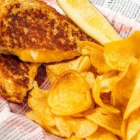 The G.O.A.T Grilled Cheese · A BLEND OF Gruyère, CHEDDAR, SWISS, . AMERICAN, & CREAM CHEESE MELTED BETWEEN TWO SLICES OF ...