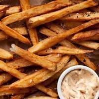 Seasoned, Hand-Cut Fries · Choose from lemon-oregano, cumin with garlic powder, spicy or salted hand-cut fries.
