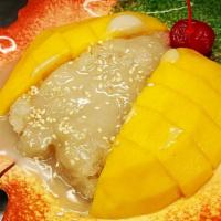 Fresh Mango And Sticky Rice · Sweet mango served with steamed sticky rice drizzled with coconut milk and lightly sprinkled...