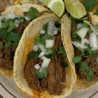Barbacoa Taco Plate  · 3 barbacoa tacos served on hand made tortillas with cilantro and onions. Served with rice an...