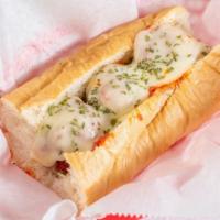 Meatball Sub · Meatballs and provolone topped with marinara sauce.