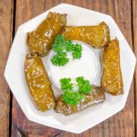 Grape Leaves Rolls · Grape leaves stuffed with rice, herbs and spices.