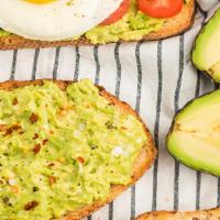 Avocado Toast · Toasted Bread With Avocado, Olive oil, Salt, Ground pepper