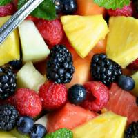 Mix Fruit Bowl · Watermelon, Cantaloupe, Pineapple, Papaya, Berries, Mango