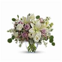 Lovely Luxe Bouquet · Pamper your lovely with this luxurious lavender and cream bouquet! Ravishing roses, fragrant...