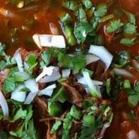 Consome · Consome refers to the clarified liquid that results from long cooking process of birria