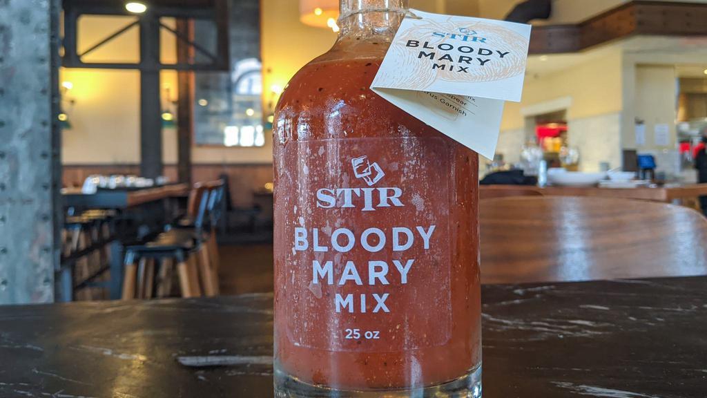 Bloody Mary Mix · Handcrafted in small batches using only fresh herbs and vegetables. No preservatives or artificial ingredients. For a restorative bloody mary, mix 2 oz. of vodka with 5 oz. of STIR Bloody Mix, garnish as you prefer, and enjoy!
