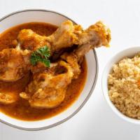 Chicken Kedjenou (Chicken Stew) · Served with Rice (white or Brown) or served as a Soup Spicy or mild.
