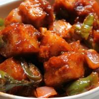 Chili Paneer · Indian Chinese, onion, peppers, soy.