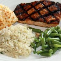 Broiled Salmon (Lite) · Seasoned with Sadie’s secret blend of spices, broiled to perfection. Served with mashed pota...