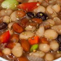 Grecian Beans · Signature Bean Mix with Great Northern, Pinto, and Black beans, with Greek seasonings