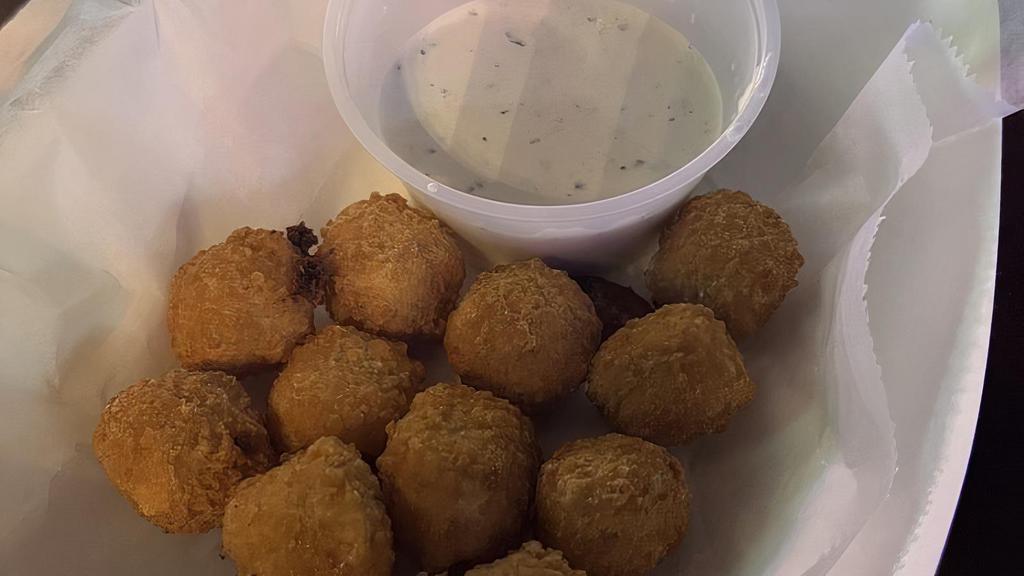 Pepperjack Bites · Fried pepperjack cheese served with ranch.