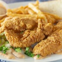 5 Pc Chicken Tenders · Comes with corn bread and your choice of one side
