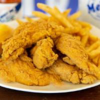 10 Pc. Chicken Tenders · Comes with corn bread and your choice of one side