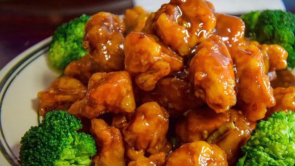 General Tso'S Chicken · Favorite. Hot spicy. Chunks of crispy chicken with brown chili sauce.