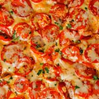 Pizza Bruschetta · Creole tomatoes, fresh chopped garlic, fresh mozzarella pecorino romano cheese & olive oil.