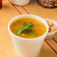 Chickpea Lentil Soup · Chickpeas, lentils, potato, onion, and seasoning. Your choice of a cup or bowl.